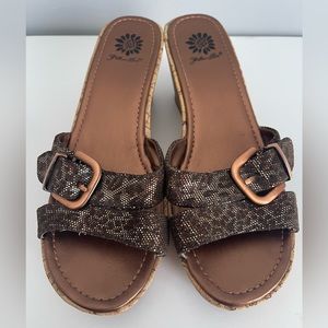 Yellow Box Wedge Sandals